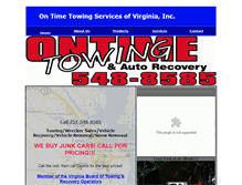 Tablet Screenshot of ontimetowingva.com